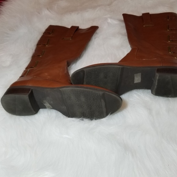 Justfab Dark Tan Over Ankle Boots - Picture 3 of 8